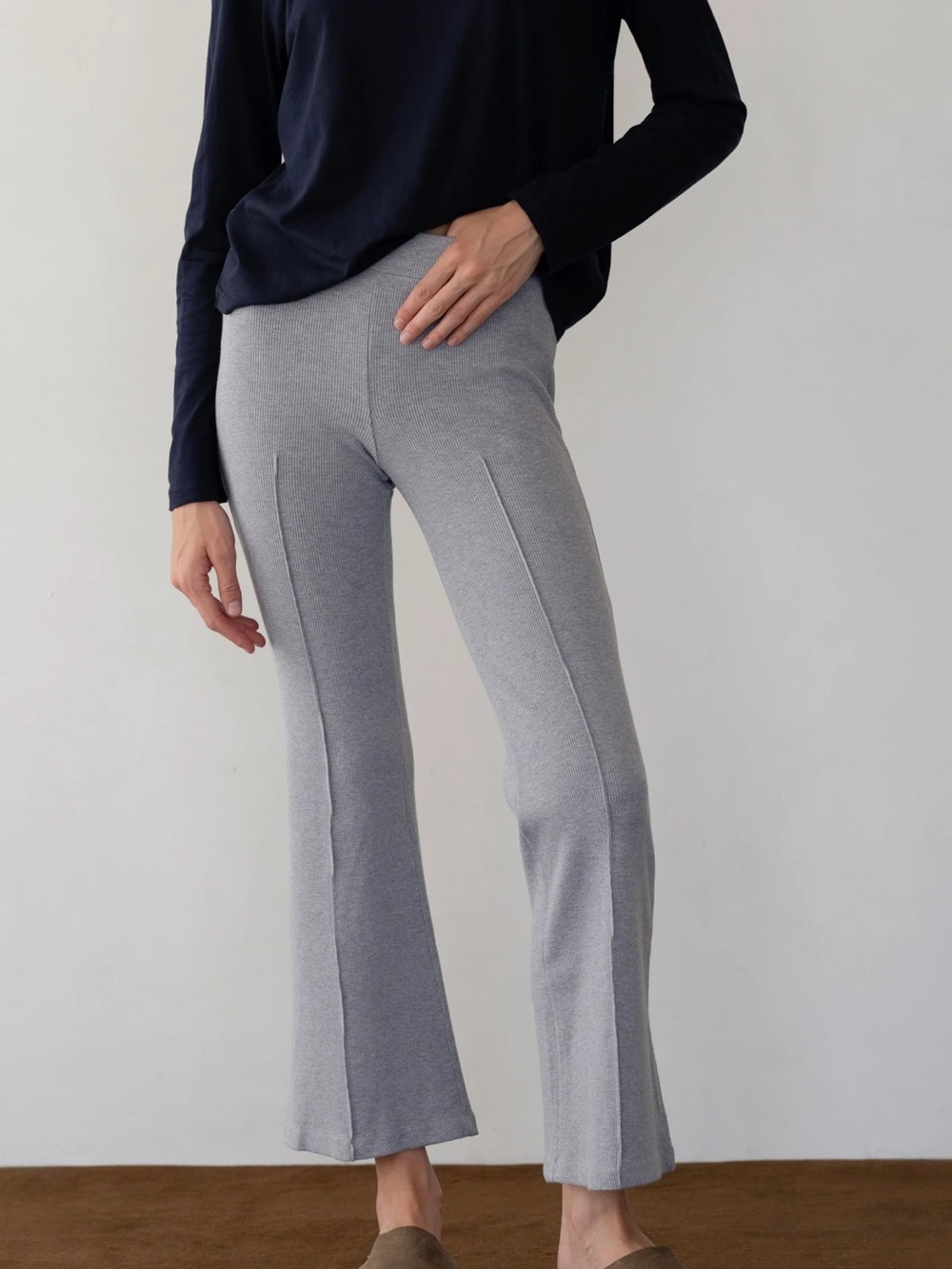 DONNI. Ribbed Kick Flare Pants, Small